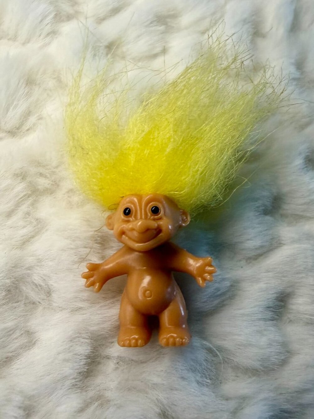 Vintage Miniature Russ Troll- Yellow Hair